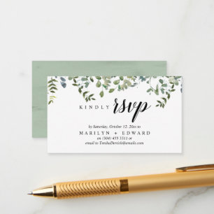Carte D'accompagnement Élégante verdure rustique, RSVP Rappel