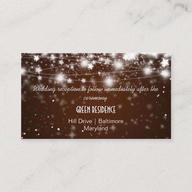 Carte D'accompagnement Élégantes Étoiles brillantes Mariage violet Insert (Devant)