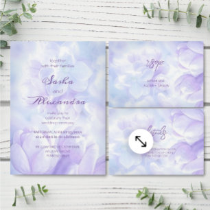 Carte D'accompagnement Élégantes fleurs de lilas violet clair Mariage
