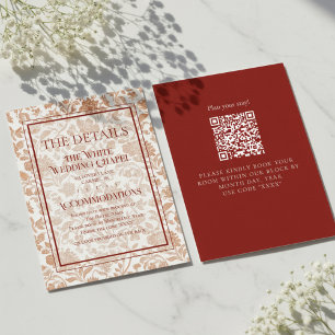 Carte D'accompagnement Élégants détails de mariage avec code QR Toile Fle
