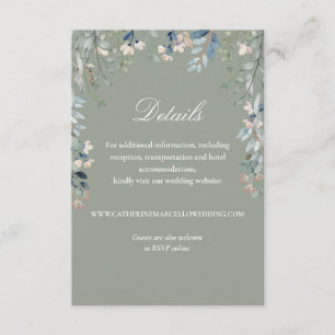 Carte D'accompagnement Élégants détails de mariage en cascade florale ver