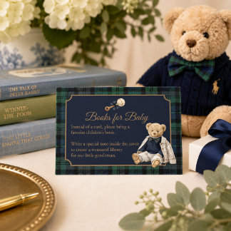 Carte D'accompagnement Élégants livres ours en peluche Polo pour bébé