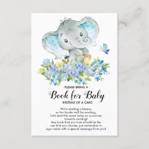 Carte D'accompagnement Eléphant Baby Boy Douche Livre pour Baby Card