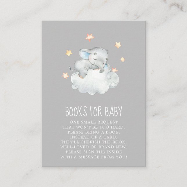 Carte D'accompagnement Elephant Boy | Livres de Baby shower gris pour béb (Devant)