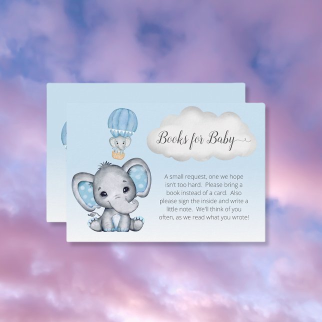 Carte D'accompagnement Elephant Hot Air Balloon Livres pour Baby Boy (Créateur téléchargé)