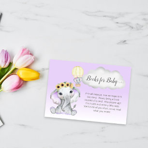 Carte D'accompagnement Elephant Hot Air Balloon Livres pour Baby Purple