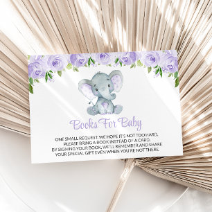 Carte D'accompagnement Eléphant mignon, Fleurs Violettes, Livres Pour Béb