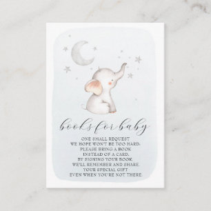 Carte D'accompagnement Elephant Stars Lune Dusty Blue Boy Baby shower Enc