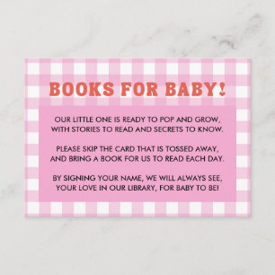 Carte D'accompagnement Elle est prête à éclater Baby Shower Rétro Gingham
