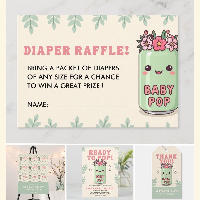 Carte D'accompagnement Elle est prête à exploser Fleurs Mignonnes Diapers (Créateur téléchargé)