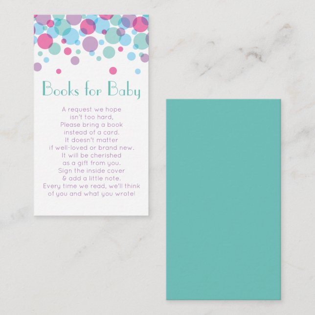 Carte D'accompagnement Elle est prête à faire des livres Pois Baby shower (Devant / Derrière)