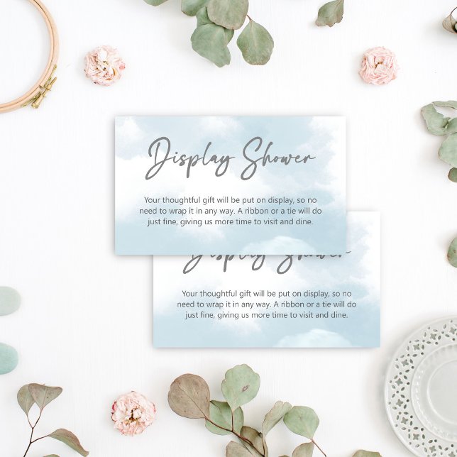 Carte D'accompagnement Elle est sur le nuage neuf nuptiale douche (She is on cloud nine bridal shower display shower enclosure card)