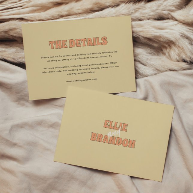 Carte D'accompagnement ELLIE Simple Rétro Moderne Détails du Mariage (Créateur téléchargé)