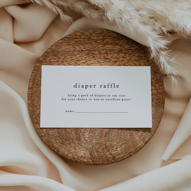 Carte D'accompagnement EMELIA Minimal Baby shower simple Raffle (EMELIA Minimal Simple Baby Shower Diaper Raffle Enclosure Card)