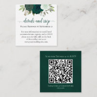 Emerald Green Mariage Détails & RSVP QR Code