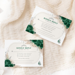 Carte D'accompagnement Emerald Green Quinceanera Tiara RSVP
