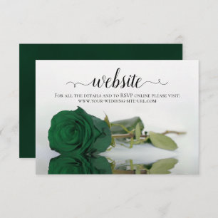 Carte D'accompagnement Emerald Green Rose Elegant Wedding Website