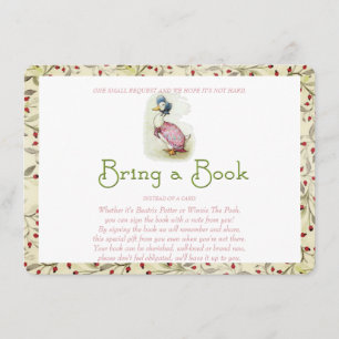 Carte D'accompagnement Emportez un livre, Beatrix Potter, Red Flowers, Cu