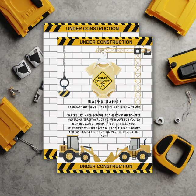 Carte D'accompagnement En construction Baby shower de vêtements pour bébé (Créateur téléchargé)