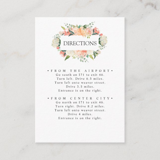 Carte D'accompagnement En floraison | Peach Pink Flowers MARIAGE Directio (Devant)