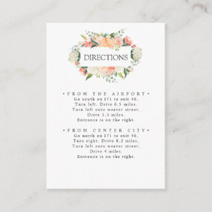 Carte D'accompagnement En floraison Peach Pink Flowers MARIAGE Directio