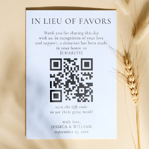Carte D'accompagnement En remplacement de faveurs avec le code QR pour l'