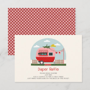 Carte D'accompagnement En vichy fraise Berry Baby shower Déchets Raffin