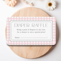 En vichy rose Baby shower fille Déchets Raffle