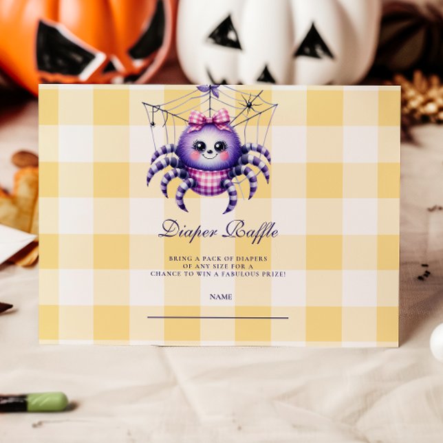 Carte D'accompagnement En vichy violet Halloween Diapper Raffle (Créateur téléchargé)