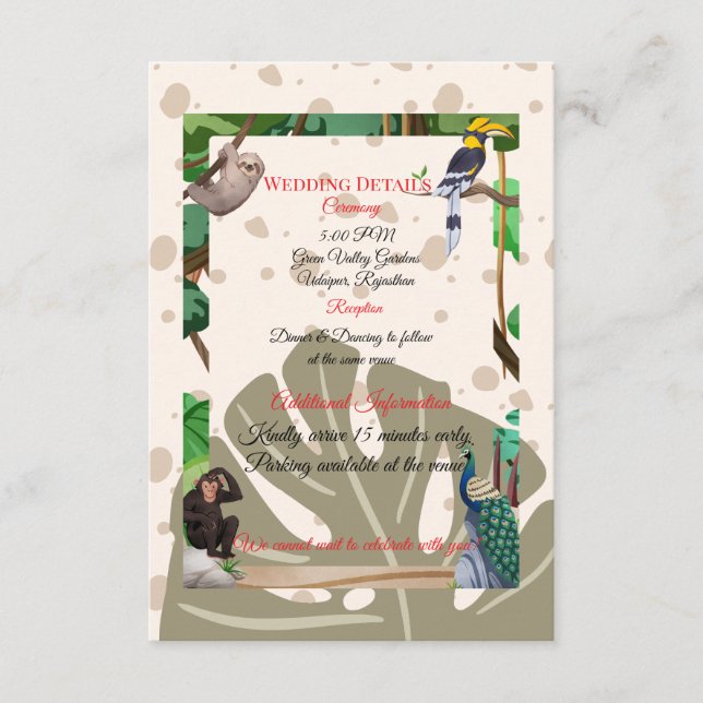 Carte D'accompagnement | Encadré de la forêt rustique (Devant)