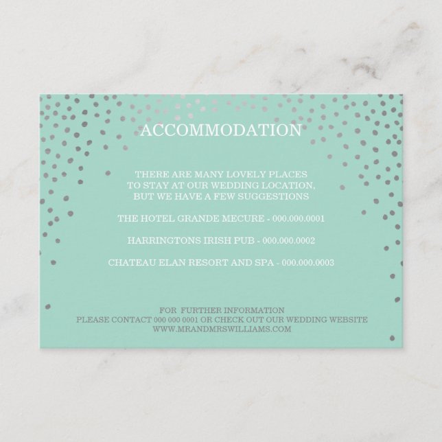 Carte D'accompagnement ENCADREMENT chic rustique mini confettis argent mi (Devant)
