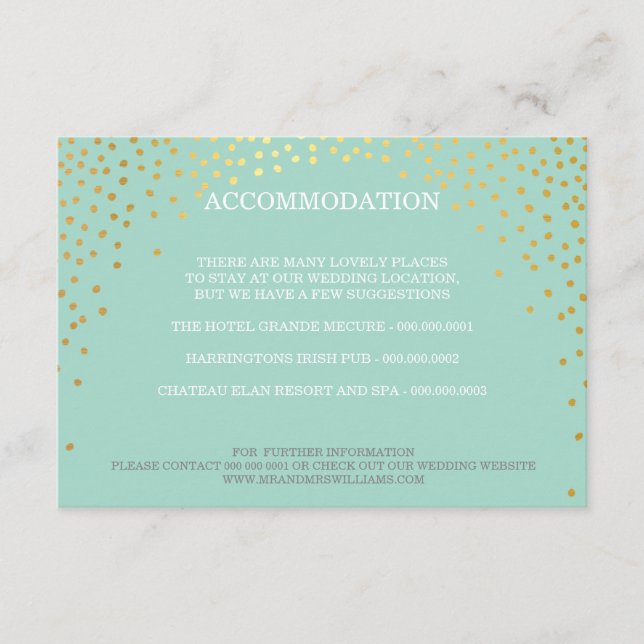 Carte D'accompagnement ENCADREMENT chic rustique mini confettis dorés men (Devant)