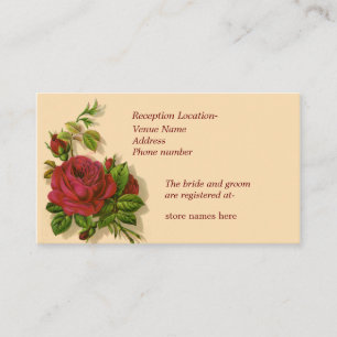 Carte D'accompagnement Enceinte d'informations sur le Mariage vintage Red