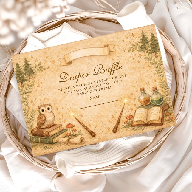 Carte D'accompagnement Enchanted Storybook Wizard Diapper Raffle (Créateur téléchargé)