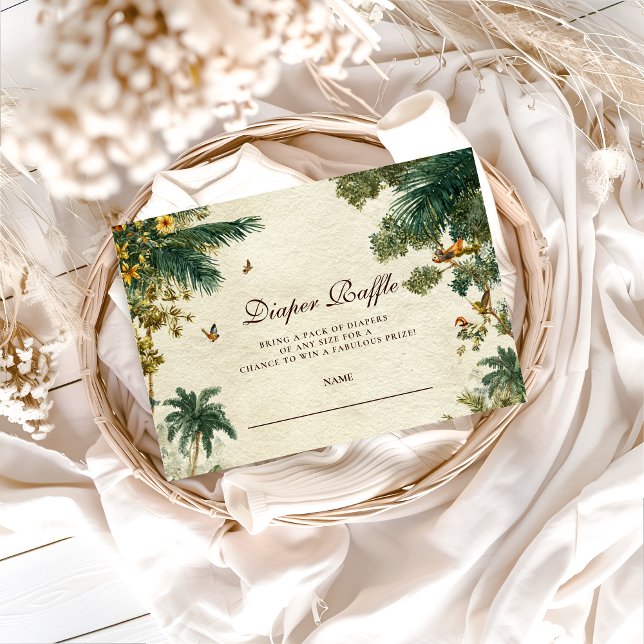 Carte D'accompagnement Enchanted Tropical Safari Diapper Raffle (Créateur téléchargé)