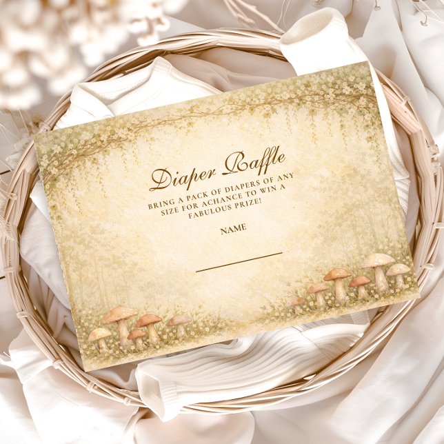 Carte D'accompagnement Enchanted Woodland Mushroom Diapper Raffle (Créateur téléchargé)