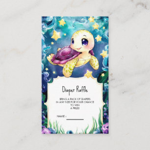 Carte D'accompagnement Enchantée sous le Baby shower de tortue de mer