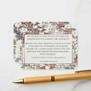 Carte D'accompagnement Enclos de fleurs sauvages vintage