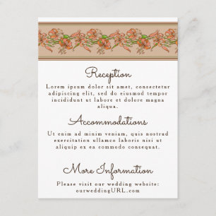 Carte D'accompagnement Enclos de mariage aux lis tigres