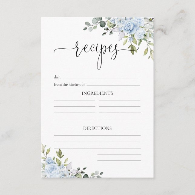 Carte D'accompagnement Enclos de réception de mariage botanique bleu doux (Devant)