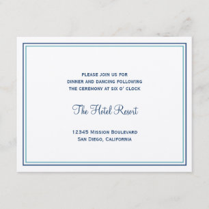 Carte D'accompagnement Enclos de réception de mariage coquille bleue