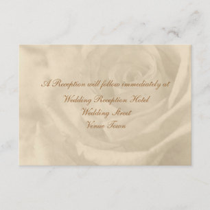 Carte D'accompagnement Enclos de réception de mariage Vintage Rose