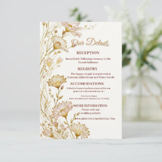Carte D'accompagnement Enclos de style bohème et botanique