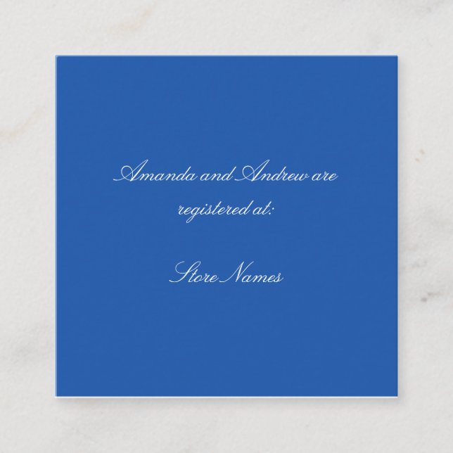 Carte D'accompagnement Enclosure de Baby Shower Bleu et Blanc en Chinoise (Devant)