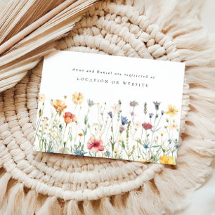 Carte D'accompagnement Enclosure de liste de mariage Fleur de champ paste