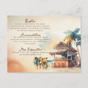 Carte D'accompagnement Enclosure de mariage à la plage à l'aquarelle