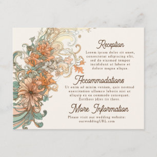 Carte D'accompagnement Enclosure de mariage Art Nouveau