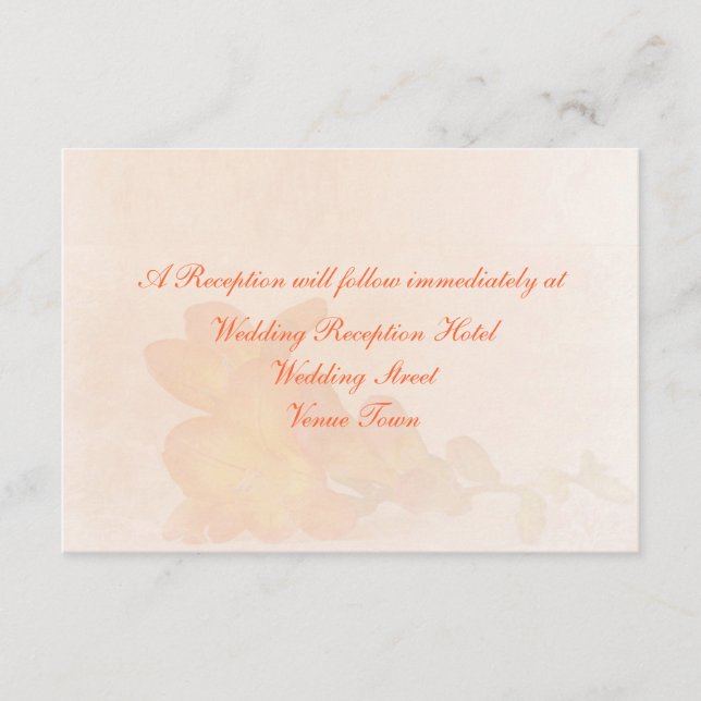 Carte D'accompagnement Enclosure de mariage subtile de fleur de freesia p (Devant)