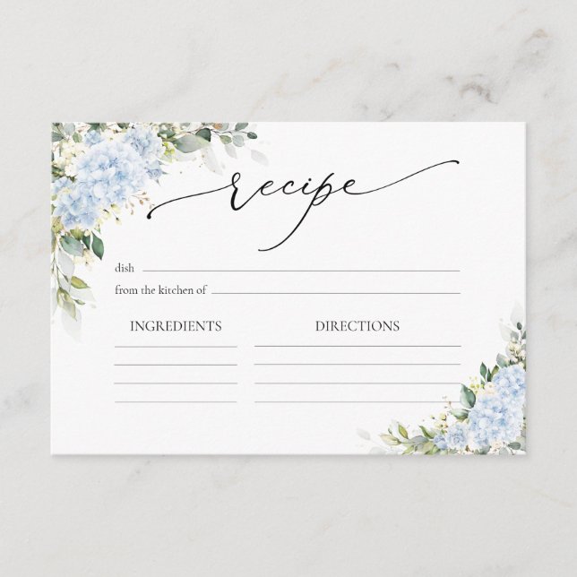 Carte D'accompagnement Enclosure de réception de mariage floral Hydrangea (Devant)