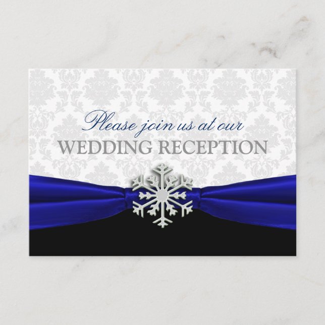 Carte D'accompagnement Enclosure pour réception de mariage hivernal avec  (Devant)